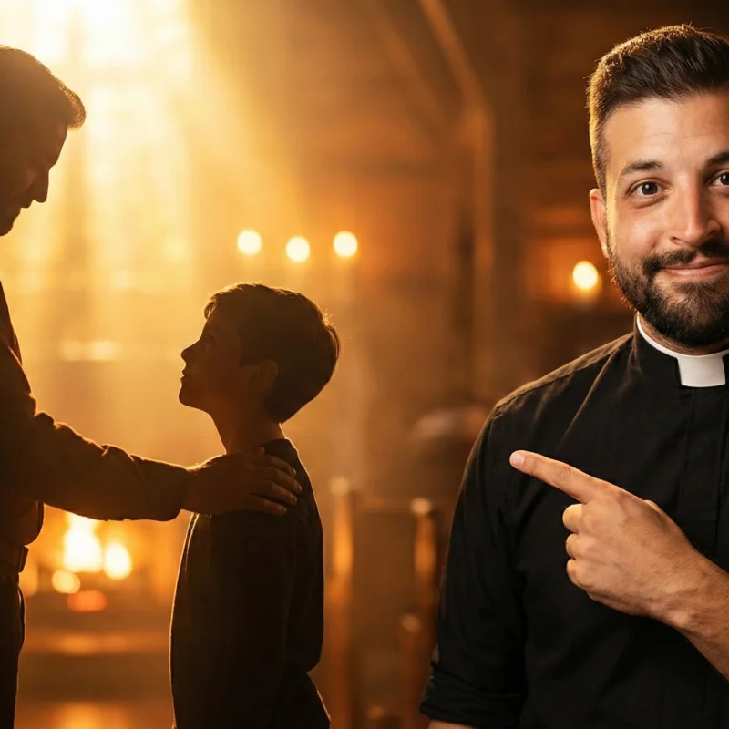 Fr. Tim point to a Father and Son moment, a father proud of his son
