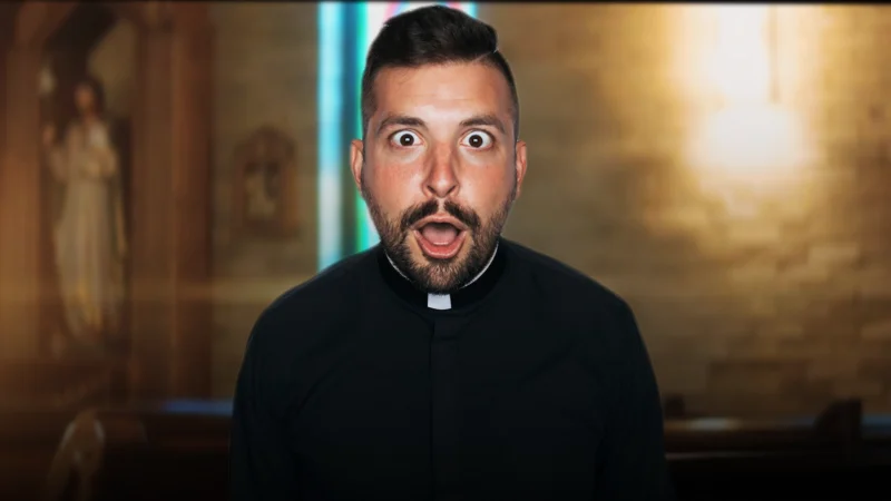 Father Tim asking the question "How do you love your enemies (when they hurt your family)?" among other rapid fire questions, in this Ask A Priest Series